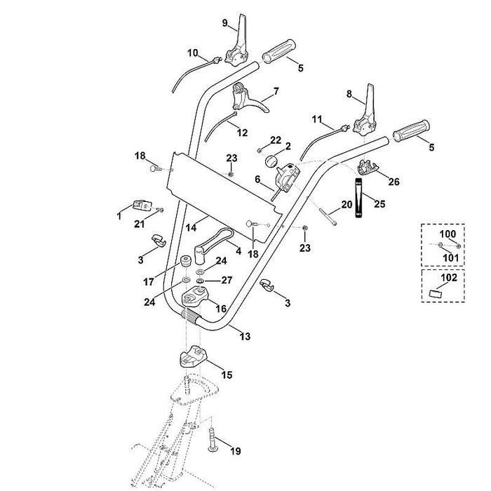 STIHL 6380-700-7526 kabel positie 11 technische tekening