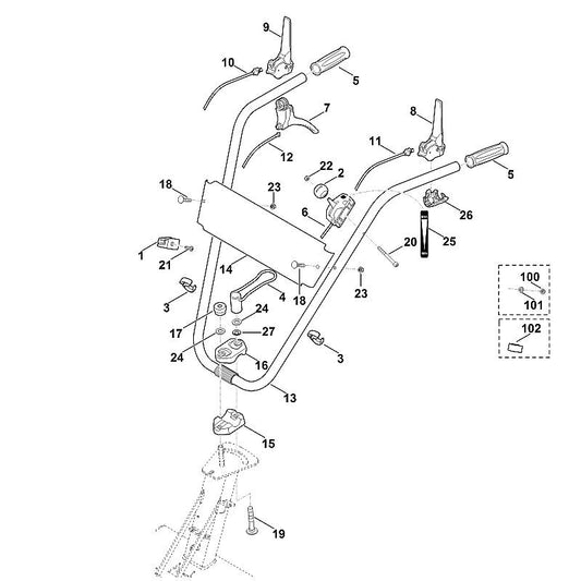 STIHL 6380-700-7514 kabel positie 10 technische tekening