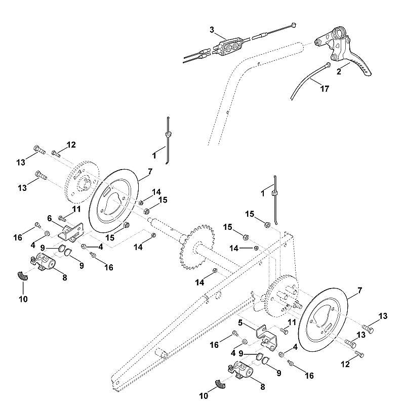 STIHL 6380-700-7540 kabel positie 17 technische tekening
