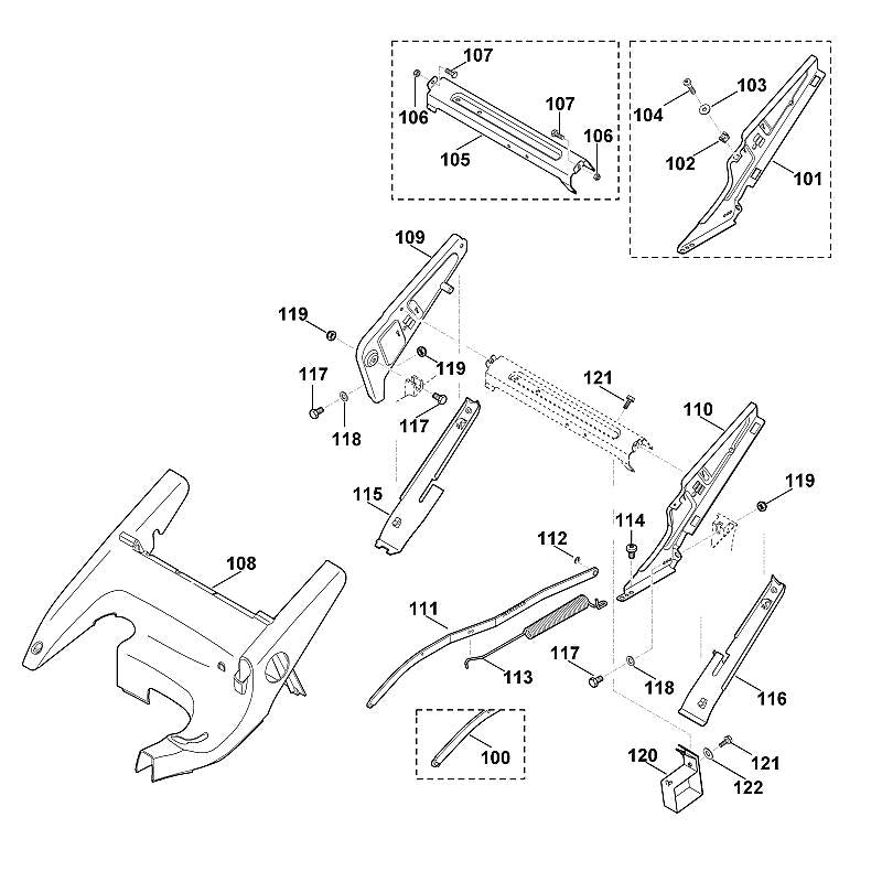 STIHL 6340-403-0400 accuhouder positie 120 technische tekening