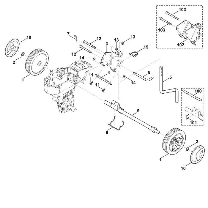 STIHL 6241-716-5130 steunstang positie 4 technische tekening