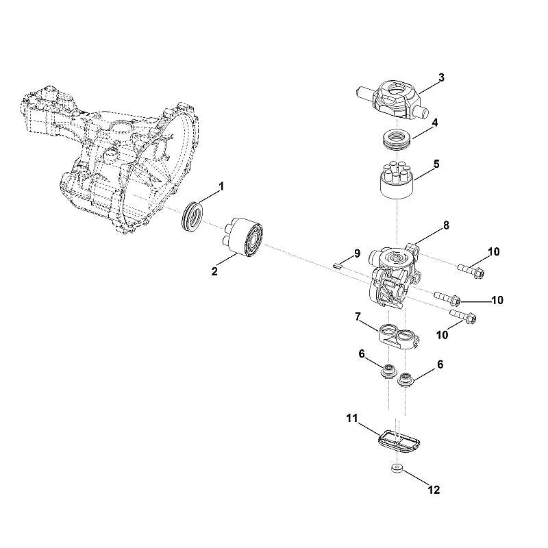 STIHL 0012-640-3001 pompbehuizing compl. positie -1 technische tekening