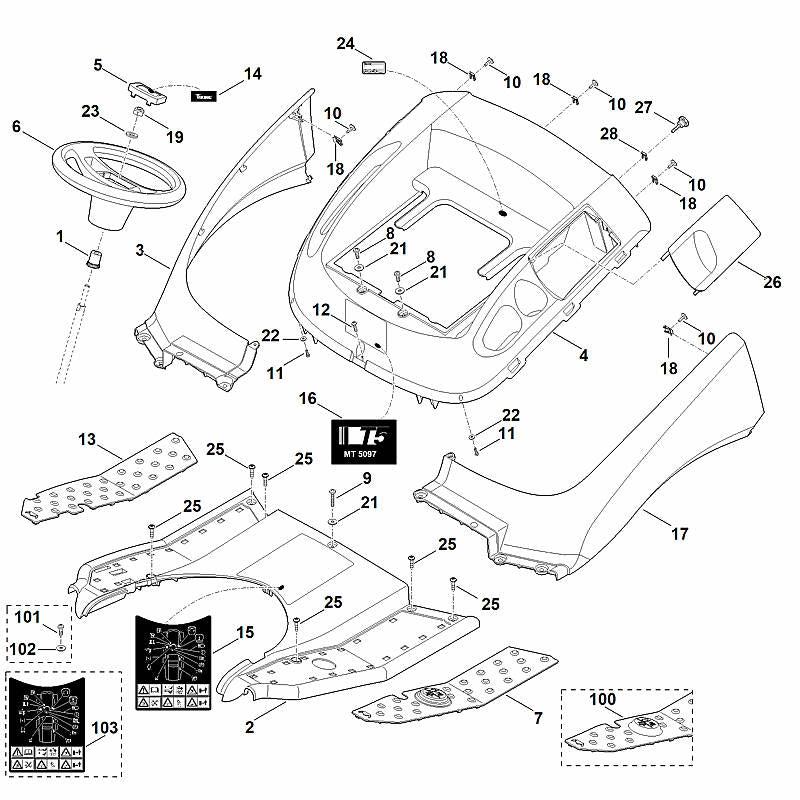 STIHL 6160-967-3810 typeaanduiding MT 5097 positie 16 technische tekening