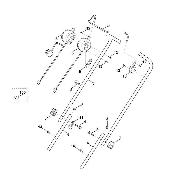 STIHL 6320-430-0410 dodemansschakelaar EUR positie 5 technische tekening