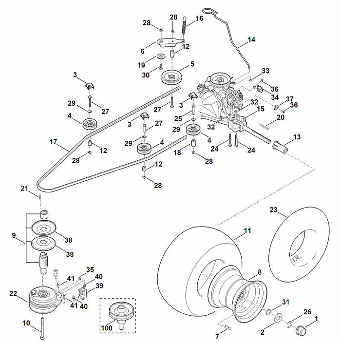 STIHL 9045-348-9052 cilinderbout 7/16"x5,5" positie 10 technische tekening