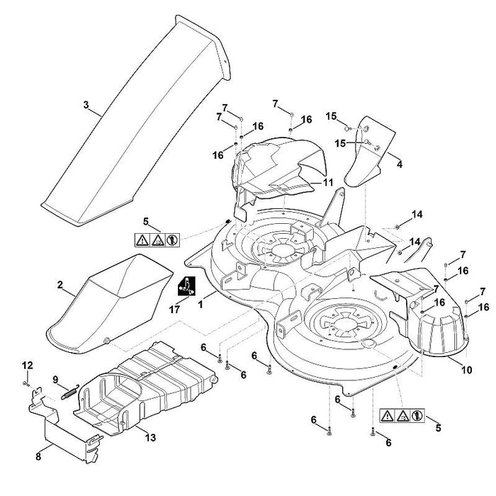 STIHL 6160-700-8520 behuizing positie 1 technische tekening