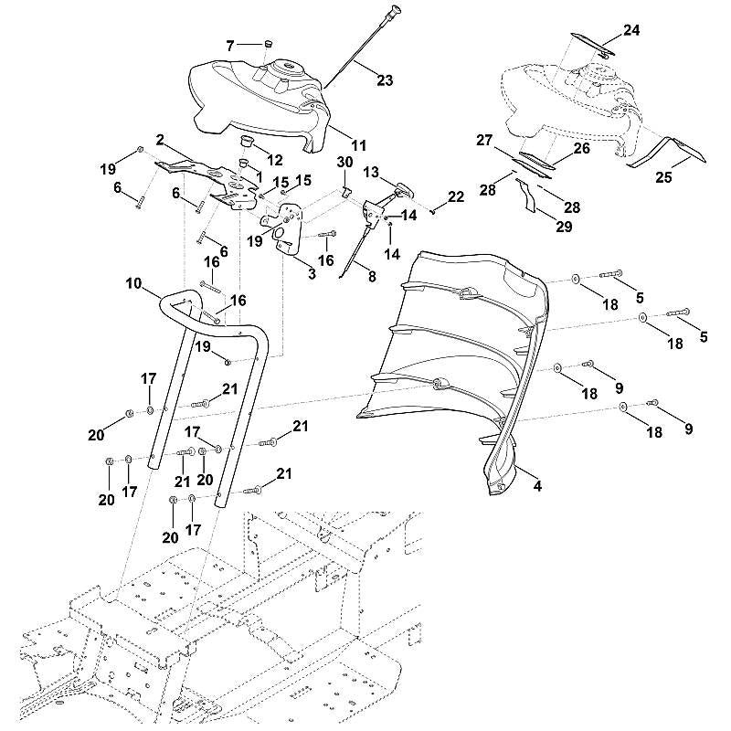 STIHL 6170-780-4011 dashboard cpl. positie 11 technische tekening