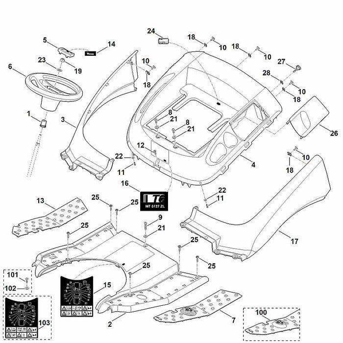 STIHL 6170-780-2090 afdekking compl. positie 2 technische tekening