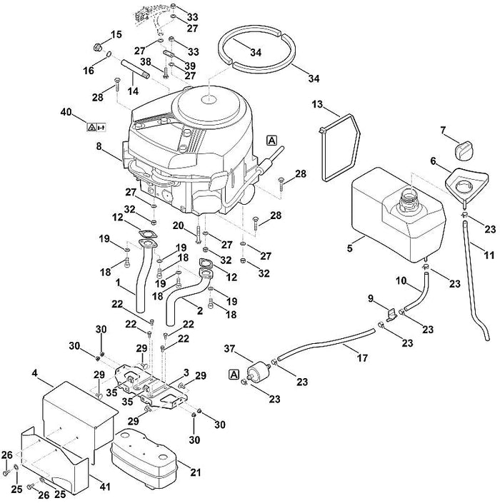 STIHL Filler cap OEM 61703501500 technical drawing position 7