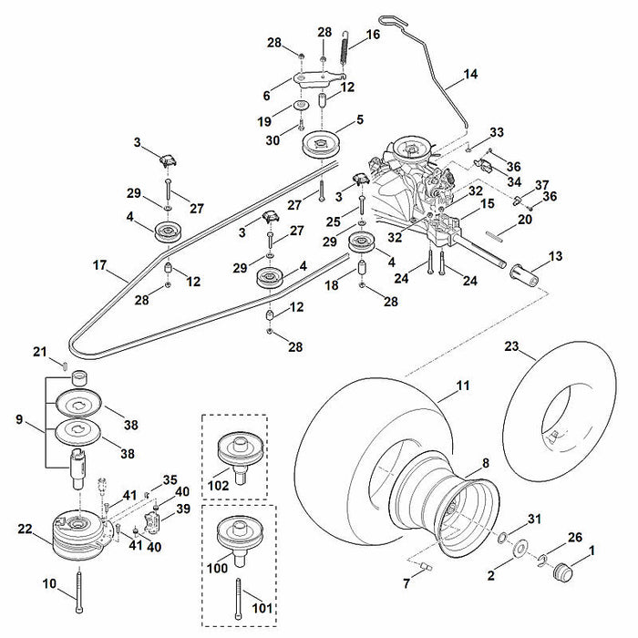 STIHL 6170-760-1291 spanrol positie 5 technische tekening