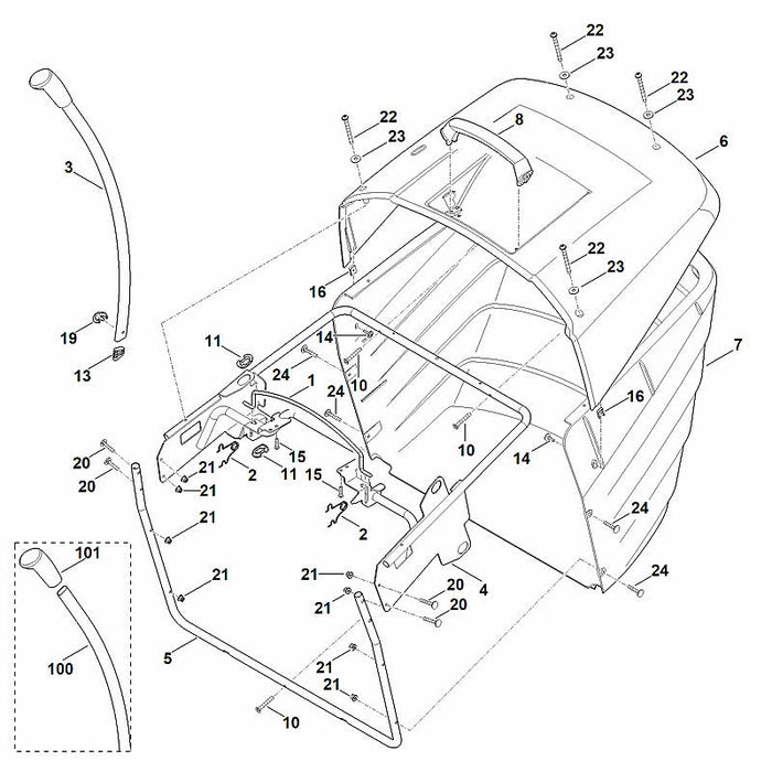 STIHL 6170-700-3110 frame positie 4 technische tekening