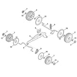 STIHL 6320-700-0430 wiel compl. 180 positie 2 technische tekening