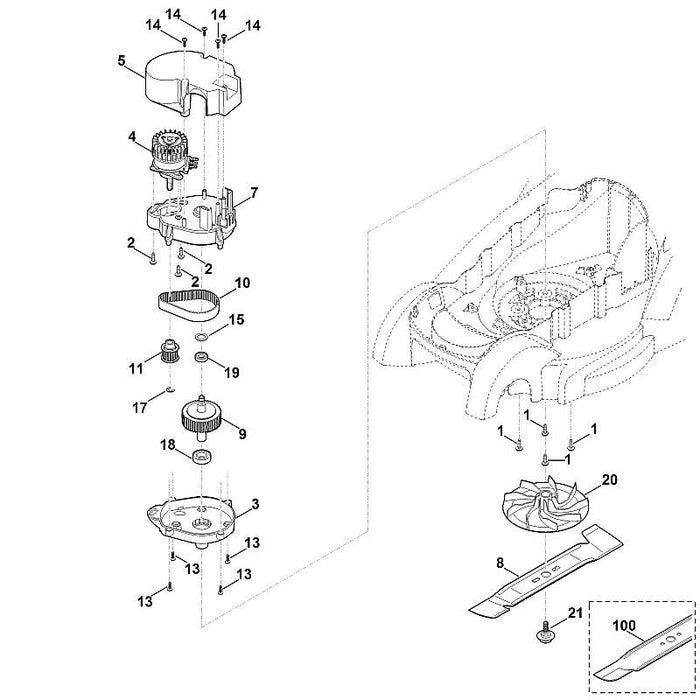 STIHL 6320-764-0900 tandriem positie 10 technische tekening