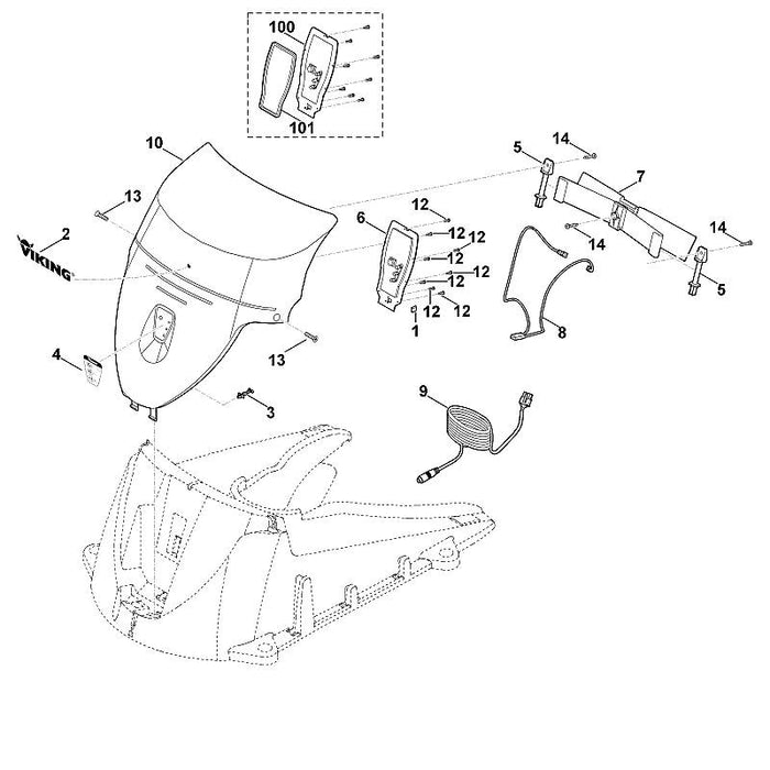 STIHL 6385-440-0800 verbindingskabel positie 9 technische tekening