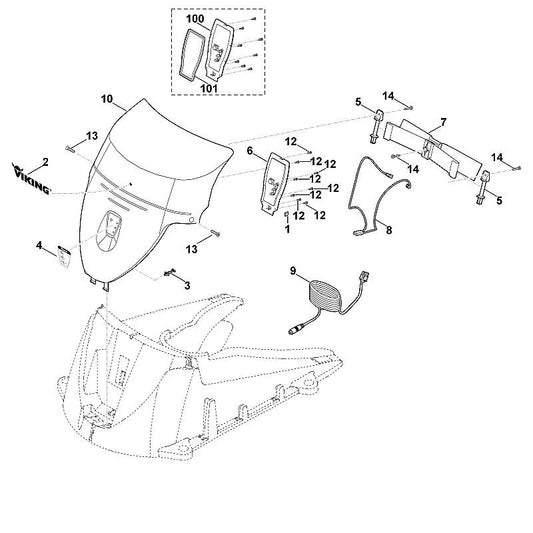 STIHL 6385-706-0701 afdekking positie 10 technische tekening