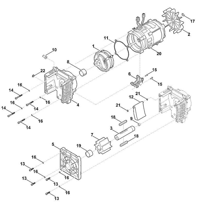 STIHL 6009-607-3000 ventilator positie 2 technische tekening