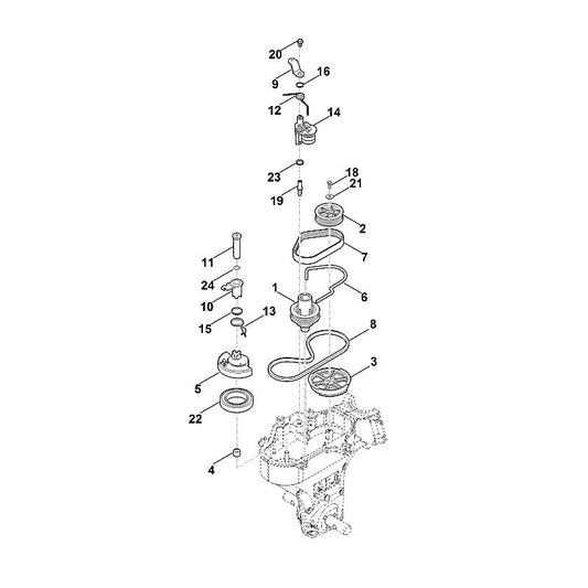 STIHL 9645-945-7525 ronde keerring 12x2 positie 24 technische tekening