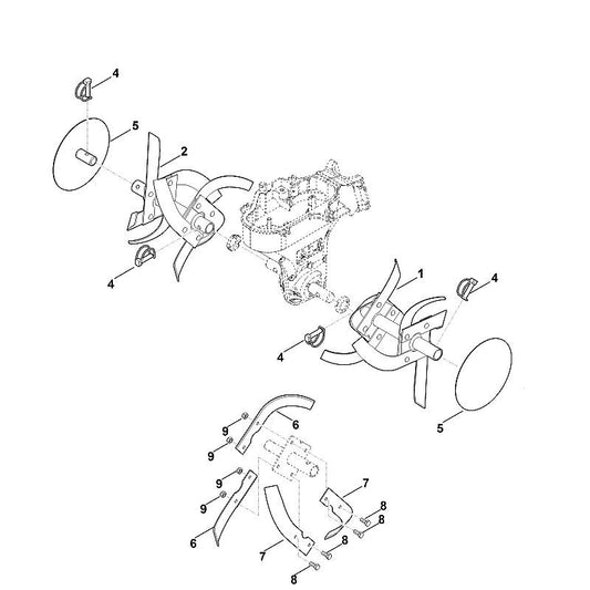 STIHL 6242-740-3900 beschermschijf positie 5 technische tekening
