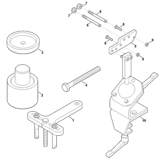 STIHL 6242-890-4510 trekker positie 1 technische tekening