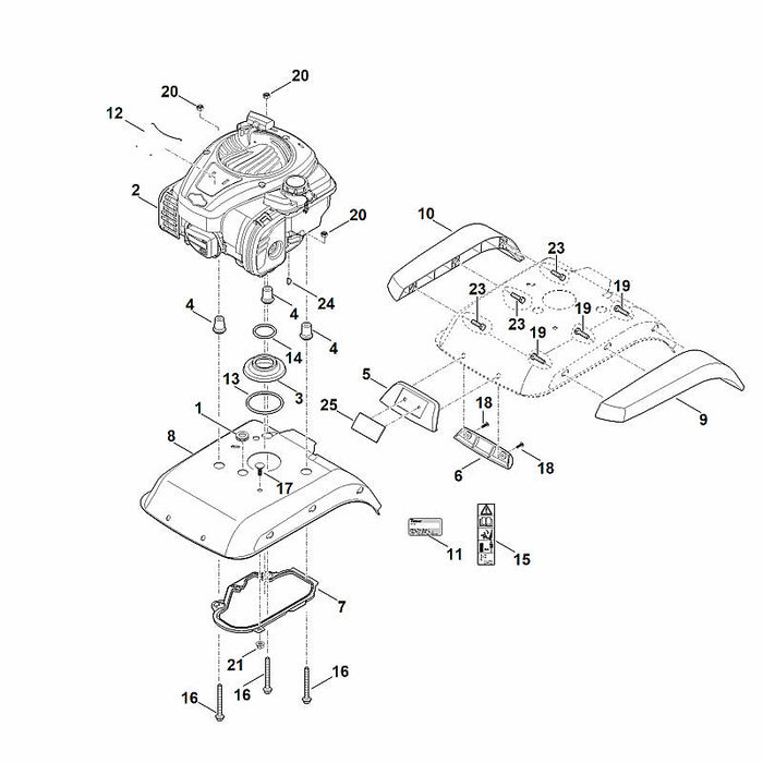 STIHL 6241-989-0605 buisje 22,5/28/2 positie 1 technische tekening