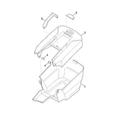 STIHL 6311-703-9602 onderste gedeelte grasopvangbox positie 1 technische tekening