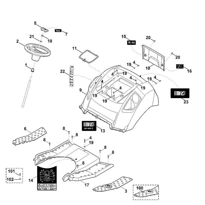 STIHL 6165-706-0700 afdekking positie 9 technische tekening