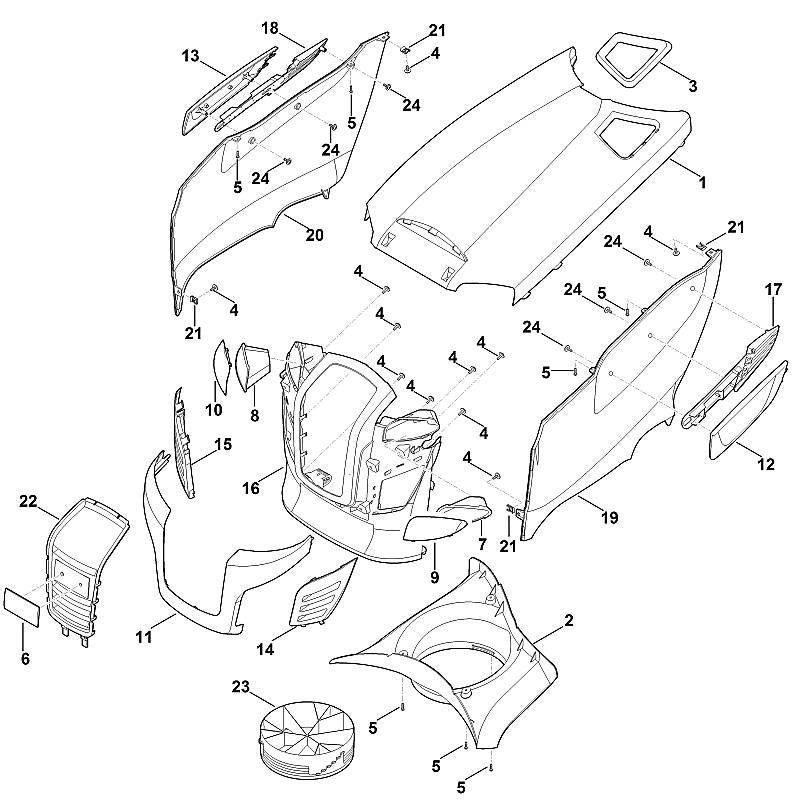 STIHL 0000-967-1010 schild positie 6 technische tekening