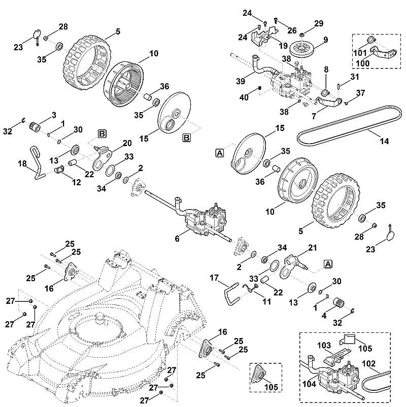 STIHL 6378-007-1011 set transmissieonderdelen positie -1 technische tekening