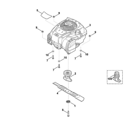 STIHL 6371-967-3801 typeaanduiding MB 253 positie 5 technische tekening