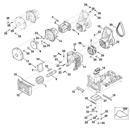 STIHL 6013-701-1605 inzetstuk positie 15 technische tekening