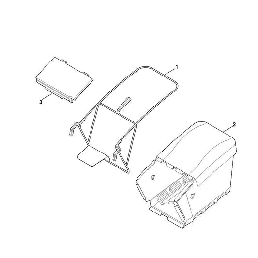 STIHL 6378-700-9701 opvangbox (stof) positie 2 technische tekening