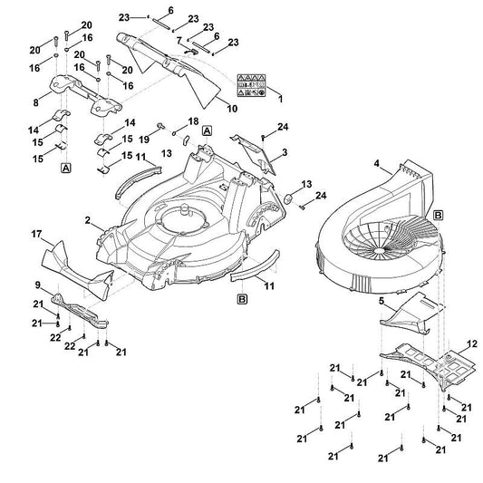 STIHL 6378-706-7300 stootstrip positie 11 technische tekening