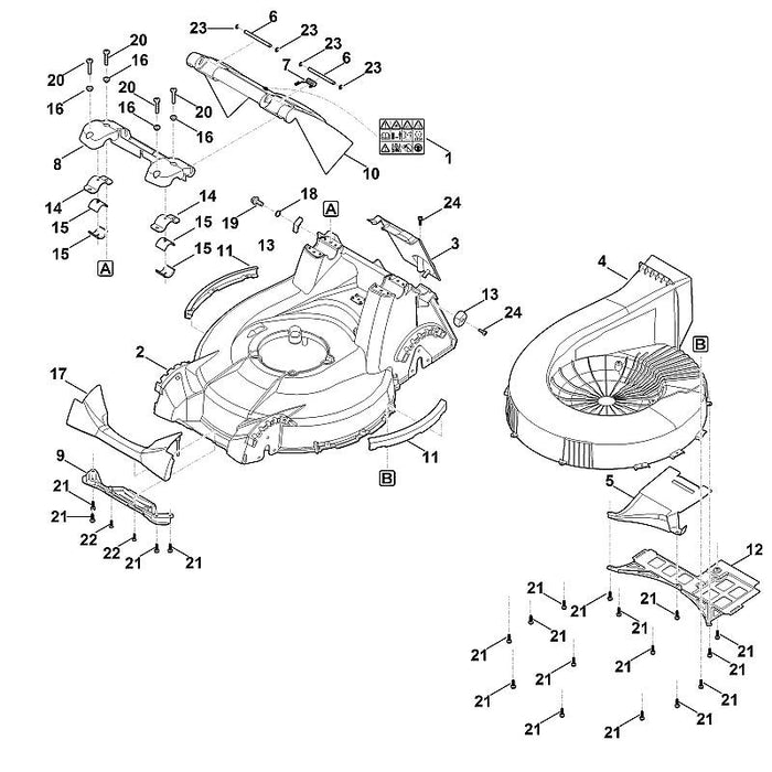STIHL 6378-700-8500 behuizing positie 2 technische tekening
