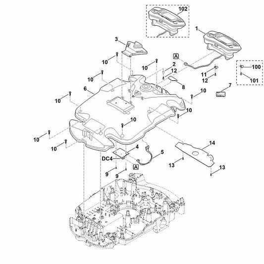 STIHL 6309-967-0165 typeplaatje MI 632.0 PC positie 7 technische tekening