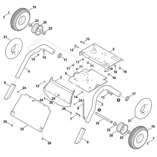 STIHL 9027-068-1820 platkopbout M8x20 positie 11 technische tekening