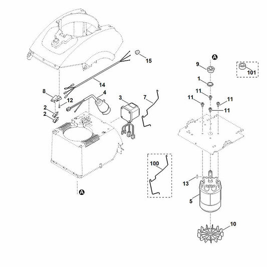 STIHL 6012-701-4605 beugel positie 7 technische tekening