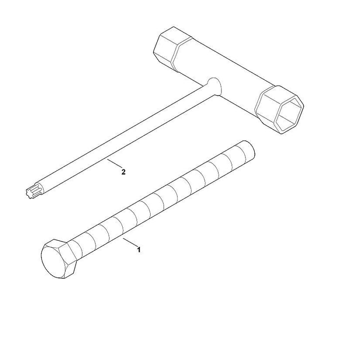 STIHL 9008-319-3700 inbusbout M14x130 positie 1 technische tekening