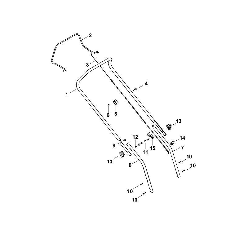 STIHL 6336-703-1210 bovenstuk duwstang positie 1 technische tekening
