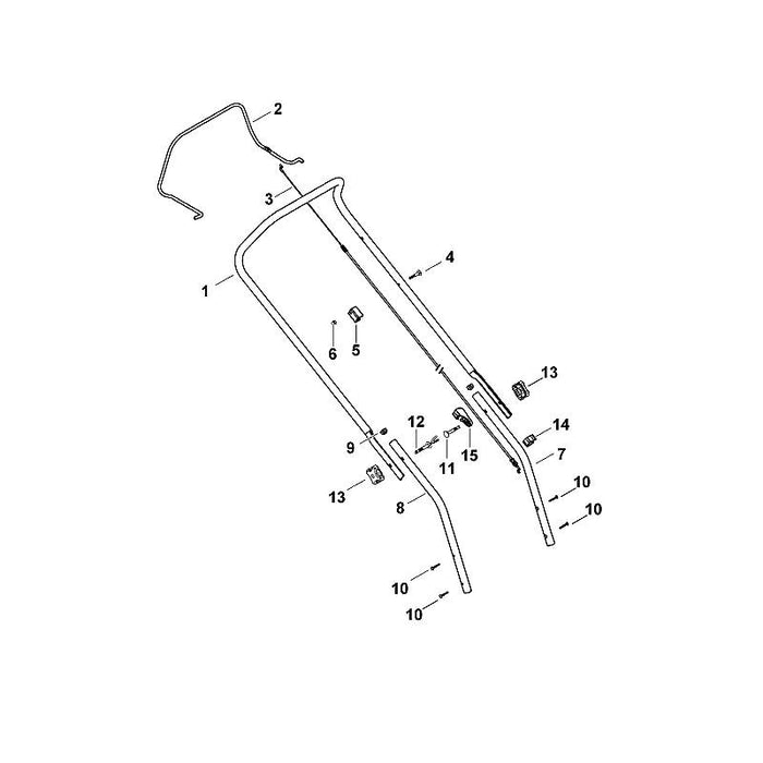 STIHL 6336-703-1210 bovenstuk duwstang positie 1 technische tekening