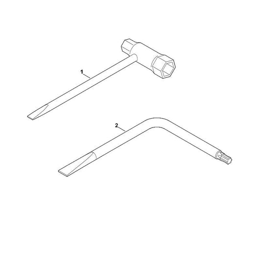 STIHL 0812-370-1003 schroevendraaier T25x90x70 positie 2 technische tekening