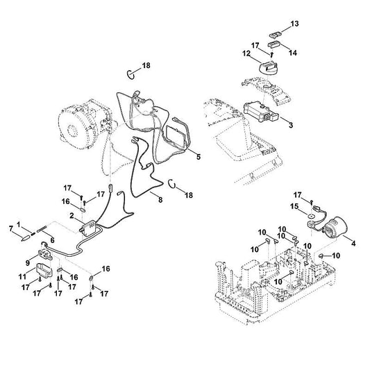 STIHL 6013-430-5206 printplaat positie 5 technische tekening