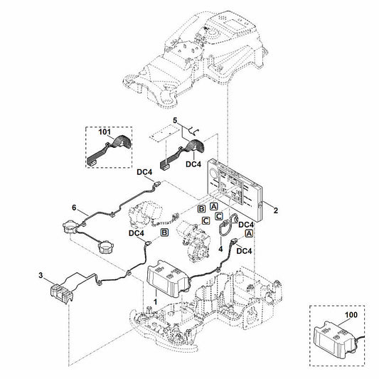STIHL 6301-430-1478 elektronicamodule positie 2 technische tekening