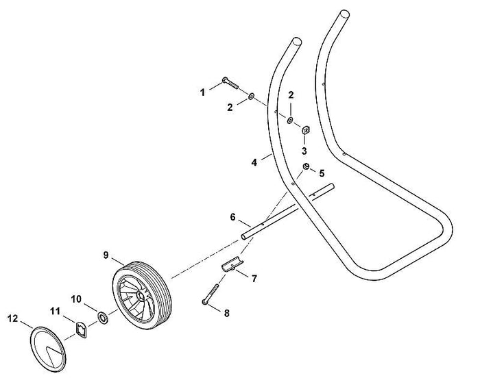 STIHL 6008-703-2300 buisvoet positie 4 technische tekening