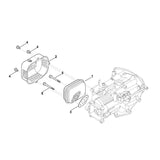 STIHL 0004-140-0600 geluiddemper positie 1 technische tekening
