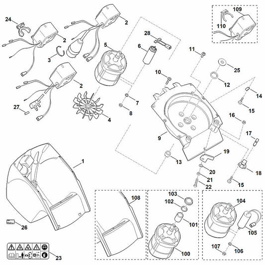 STIHL 6008-608-1200 ring positie 25 technische tekening
