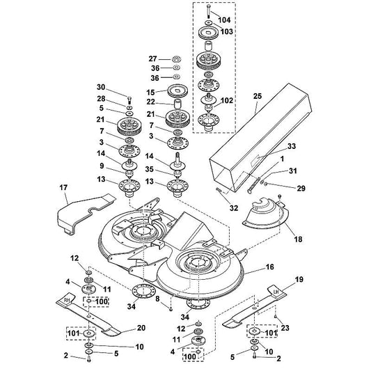 STIHL 6152-709-0400 pakking positie 14 technische tekening