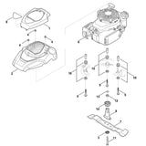 STIHL 6364-967-3800 typeaanduiding MB 650 T positie 9 technische tekening