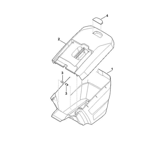 STIHL 6364-703-9606 onderste gedeelte grasopvangbox positie 1 technische tekening