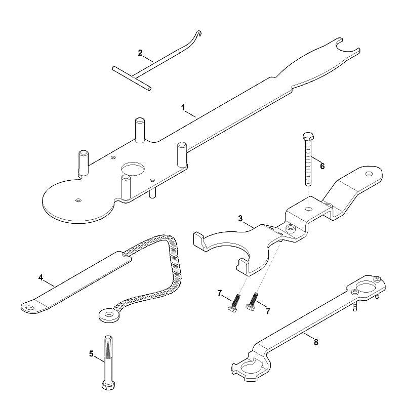 STIHL 6378-890-6500 demontagegereedschap positie 4 technische tekening