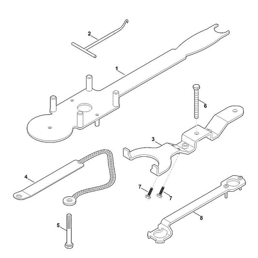 STIHL 6378-890-6500 demontagegereedschap positie 4 technische tekening